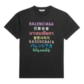 T-Shirt mit Logo-Aufdruck, Kurzarm „Schwarz“ 612965TJVI32771