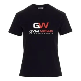 T-Shirt mit Logo-Aufdruck, Rundhalsausschnitt, Schwarz 612964TIVD51000