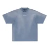 T-Shirt mit Rückenausschnitt, mittlere Passform „Blue White“ 764235TPVK14313