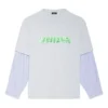 T-Shirt mit Slime-Logo und Lagen-Design „Grey“ 671401TLVF11203