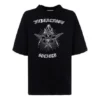 T-Shirt mit Slogan-Aufdruck, kurzärmelig, schwarz 641532TJV781000