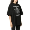 T-Shirt mit Slogan-Aufdruck, kurzärmelig, schwarz 641532TJV781000