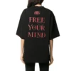 T-Shirt mit Slogan-Aufdruck, kurzärmelig, schwarz 641532TJV781000