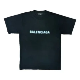 T-Shirt mit verschwommenem Logo „Black Blue“ 661705TKVD51070
