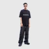 T-Shirt mit verschwommenem Logo „Black Blue“ 661705TKVD51070