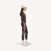 Tailliertes Langarm-Techwear-Oberteil für Damen in Khaki-Braun/Neon-Pink