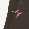 Tailliertes Langarm-Techwear-Oberteil für Damen in Khaki-Braun/Neon-Pink