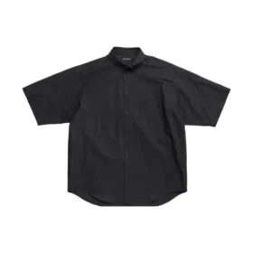 Tape Type-Kurzarm-Shirt, Large-Fit „Black“ 738761TNM601000