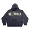 Tape Type Ripped Pocket Hoodie Oversized „Navy Blue“ 744441TOVB14140