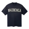 Tape Type T-Shirt, mittlere Passform „Black Faded“ 739784TOVA91055