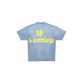 Tape Type T-Shirt, mittlere Passform „Faded Blue“ 739784TOVA94530