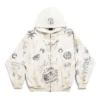 Tat Zip-up-Hoodie mit mittlerer Passform „Off White Black“ 770939TQVK13307