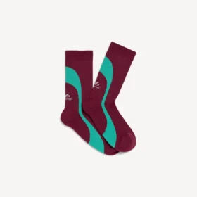 Technische Herrensocken im Burgunderrot/Aqua-Look