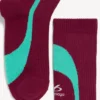 Technische Herrensocken im Burgunderrot/Aqua-Look