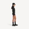 Technischer Damen-Bodysuit mit langen Ärmeln in Schwarz