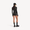 Technischer Damen-Bodysuit mit langen Ärmeln in Schwarz