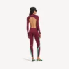 Techwear-Bodysuit für Damen mit Cut-outs in Burgunderrot/Aqua