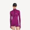Techwear-Bodysuit für Damen mit kurzen Ärmeln in Violett/Orange