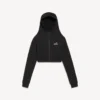 Techwear-Cocoon-Hoodie für Damen in Schwarz
