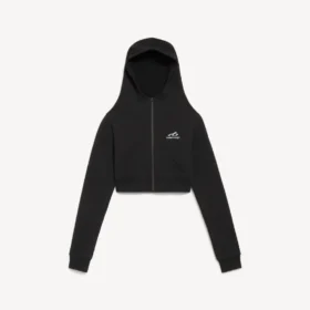 Techwear-Cocoon-Hoodie für Damen in Schwarz
