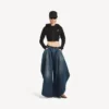 Techwear-Cocoon-Hoodie für Damen in Schwarz