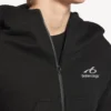 Techwear-Cocoon-Hoodie für Damen in Schwarz