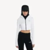 Techwear-Cocoon-Hoodie für Damen in Weiß Techwear-Cocoon-Hoodie für Damen in Weiß
