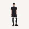 Techwear-Kurzarm-T-Shirt für Herren in Marineblau/Weiß