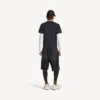 Techwear-Langarm-T-Shirt für Herren in Marineblau/Weiß