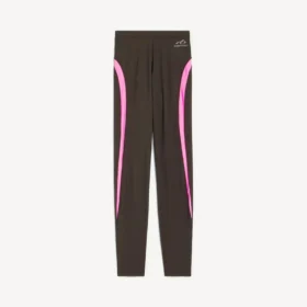 Techwear-Leggings für Damen in Khaki-Braun/Neon-Pink