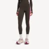 Techwear-Leggings für Damen in Khaki-Braun/Neon-Pink