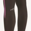Techwear-Leggings für Damen in Khaki-Braun/Neon-Pink