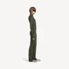 Techwear-Leggings für Damen in Khaki/Limette mit ausgestelltem Bein