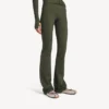 Techwear-Leggings für Damen in Khaki/Limette mit ausgestelltem Bein