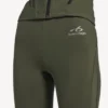 Techwear-Leggings für Damen in Khaki/Limette mit ausgestelltem Bein