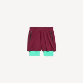 Techwear-Shorts für Herren in Burgunderrot/Aqua