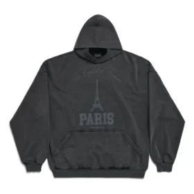 „The Capital Of Fashion“-Hoodie, Large Fit „Black Faded“ 803265TRVN41048