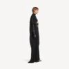 „The Door“ – langes, drapiertes Damenkleid in Schwarz „The Door“ – langes, drapiertes Damenkleid in Schwarz