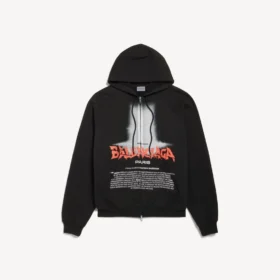 „The Door“ Oversize-Hoodie mit Reißverschluss für Herren in Schwarz