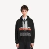 „The Door“ Oversize-Hoodie mit Reißverschluss für Herren in Schwarz „The Door“ Oversize-Hoodie mit Reißverschluss für Herren in Schwarz