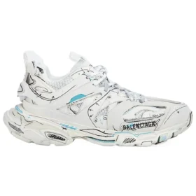 Track 1.0 Sneaker „Weiß-Blau Mesh und Nylon Graffiti“ 542436W3SRA9014