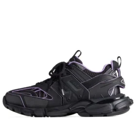 Track-Socken-Sneaker „Schwarz und Hellviolett – Strick und Nylon“ 736328W3SKC1058