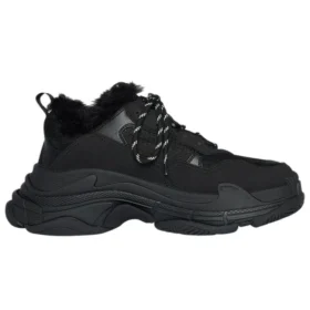 Triple S „Kunstfell – Schwarz“ 668562W3CQ51000