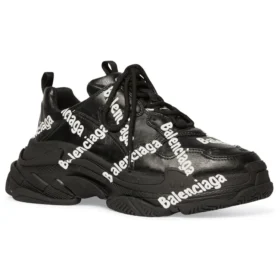 Triple S Logotype Sneaker „Schwarz“ 536737W2FAB1090