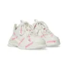 Triple S Logotype Sneaker „Weiß und Rosa, technisches Material“ 654251W2FAB9050