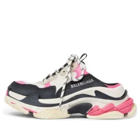 Triple S Pantoletten „Weiß, Rosa und Schwarz, doppeltes Schaumstoffpolster und Mesh“ 755686W3SM15671