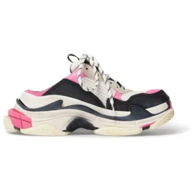 Triple S Pantoletten „Weiß, Rosa und Schwarz, doppeltes Schaumstoffpolster und Mesh“ 755686W3SM15671