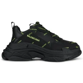 Triple S Sneaker „Allover Logo – Schwarz Fluo-Gelb“ 536737W2FA11070 Triple S Sneaker „Allover Logo – Schwarz Fluo-Gelb“ 536737W2FA11070