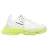Triple S Sneaker „Clear Sole – Weiß-Fluo-Gelb“ 541624W2FR19073