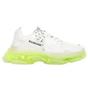 Triple S Sneaker „Clear Sole – Weiß-Fluo-Gelb“ 541624W2FR19073